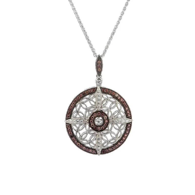 refined niobium drop necklace-Silver Night & Day Reversible Compass Pendant