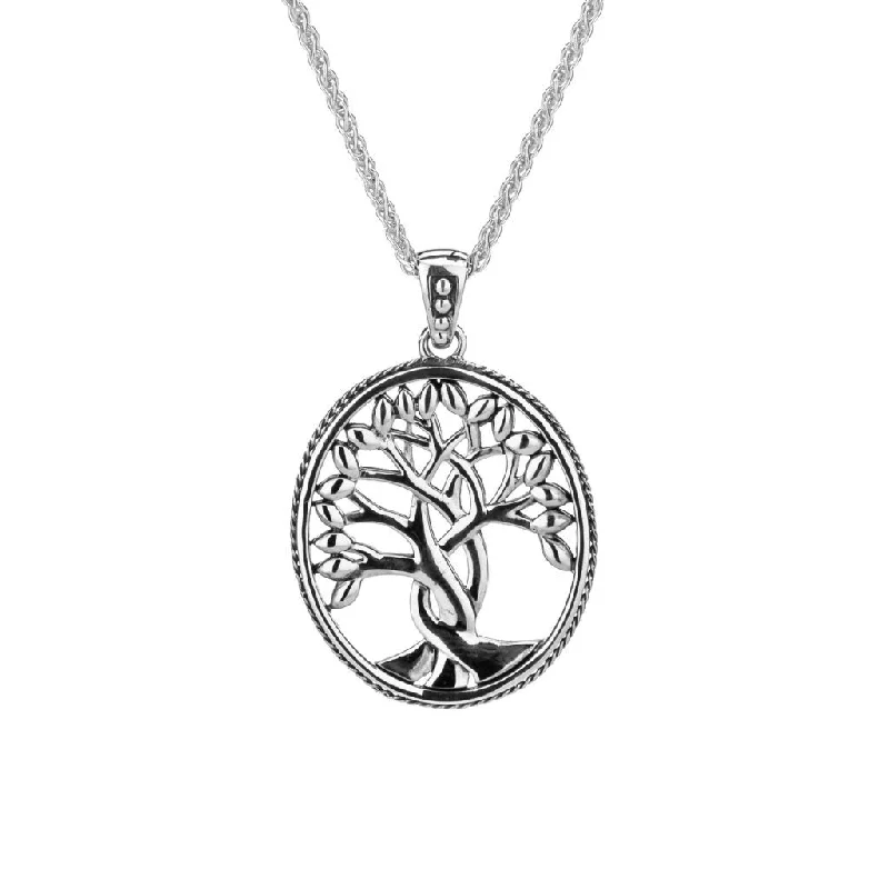 minimalist crest peak necklace-Silver Tree of Life Pendant