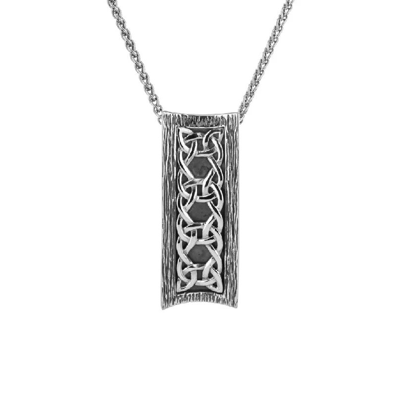 distressed silver pendant necklace-Silver Scavaig Pendant