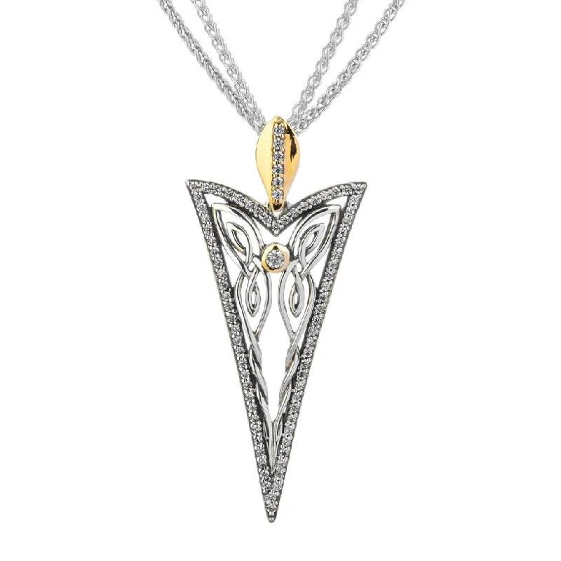 bohemian summit peak necklace-Silver and 10k Gold Butterfly Gateway Pendant