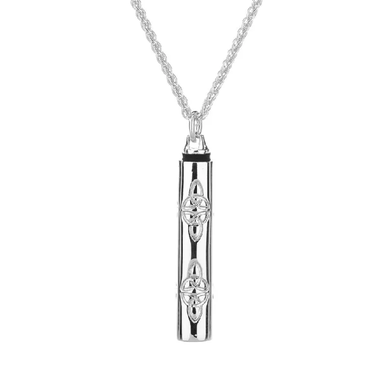 radiant-cut topaz necklace-Silver Celtic Trinity Keepsake Vial