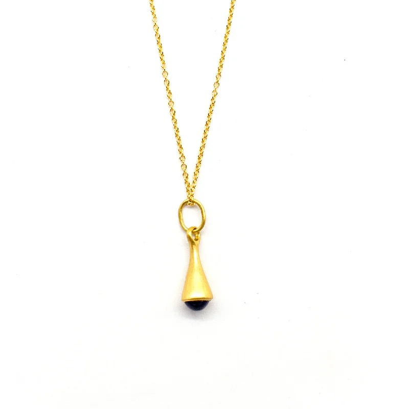 minimalist apex peak necklace-Sapphire City Drop Pendant Necklace