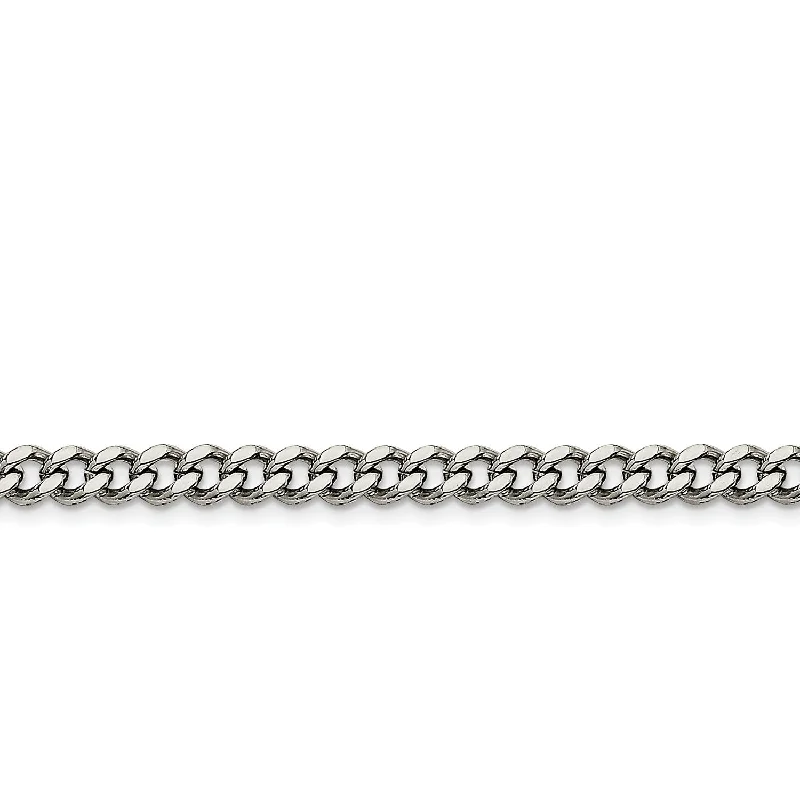 bohemian apex peak necklace-Stainless Steel 6.75mm 20in Curb Chain