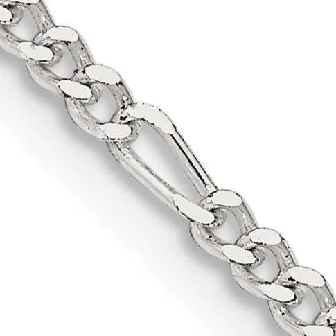 adjustable summit peak necklace-Sterling Silver 26-inch 2.25MM Figaro Chain