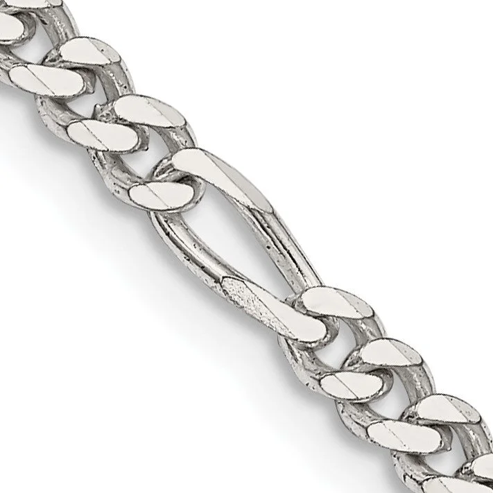 modern tiered topaz necklace-Sterling Silver 26-inch 3.5MM Figaro Chain