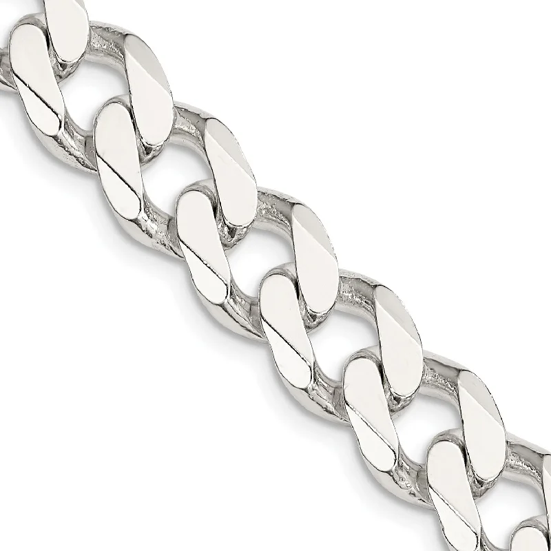 minimalist apex ridge necklace-Sterling Silver 28-inch 11MM Curb Chain