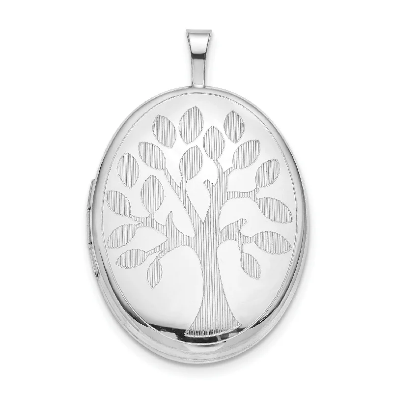 inscribed tradition pendant necklace-Sterling Silver 32X20MM Locket Oval Pendant. Chain Not Included