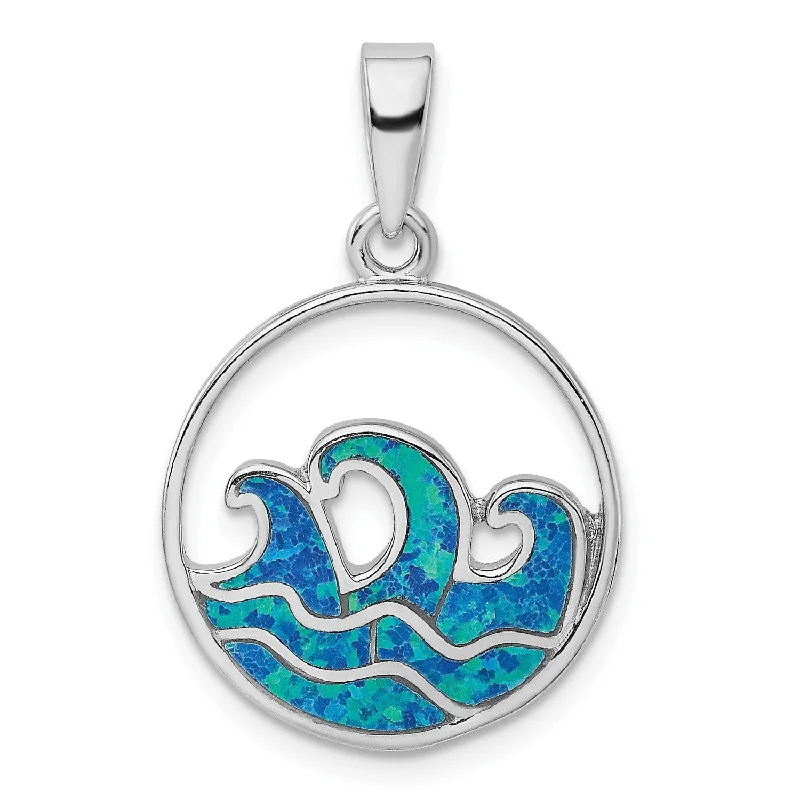 bold ruby peak ridge necklace-Sterling Silver Opal 30X20MM Wave Pendant. Chain Not Included