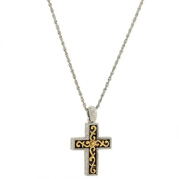 adjustable steel choker necklace-Symbols Of Faith Cross Pendant Necklace 24"