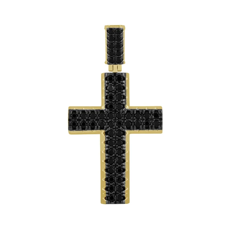 artisan-crafted agate necklace-Titán by Adrian Gonzalez 10KT Gold 2 CTW Diamond Cross Pendant. Chain Not Included