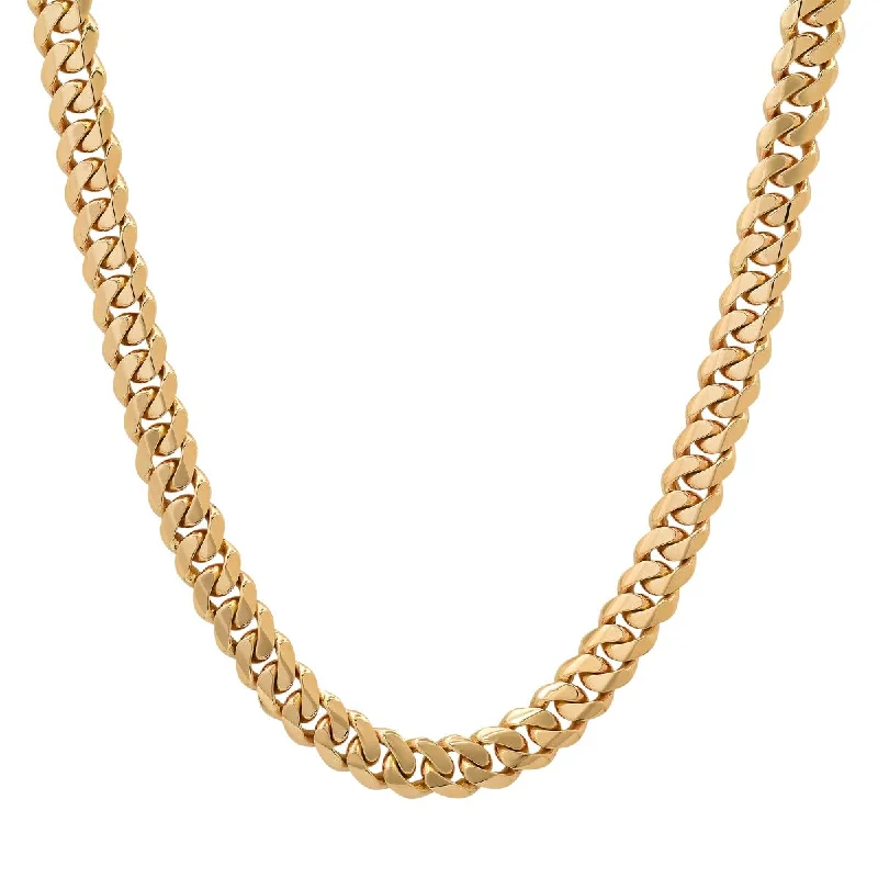 floral-inspired aventurine necklace-Titán by Adrian Gonzalez 24-inch Cuban Link Chain in 14KT Gold