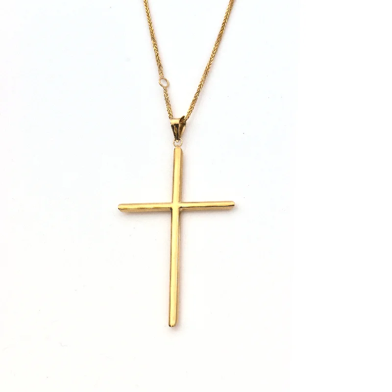 minimalist apex peak necklace-Gold Cross - 14-Karat Yellow Gold Atonement Cross