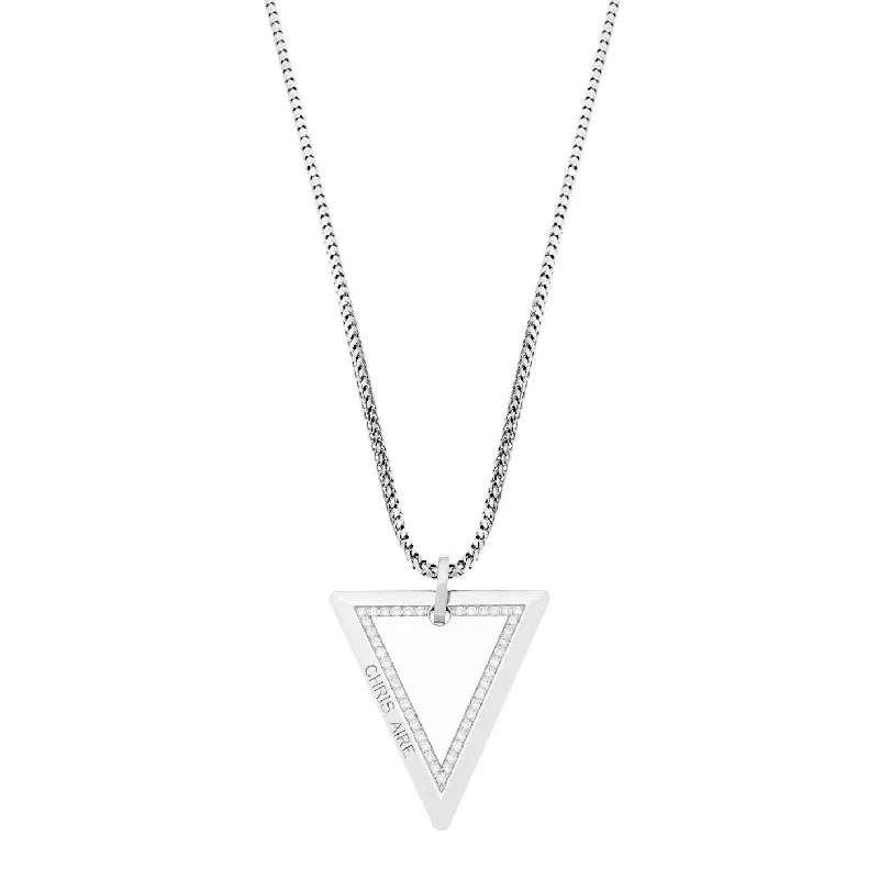 adjustable apex peak necklace-WHITE GOLD  NECKLACE - MEDIUM TRI-TAG