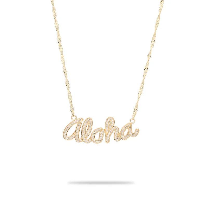 16" Aloha Necklace in Gold with Diamonds