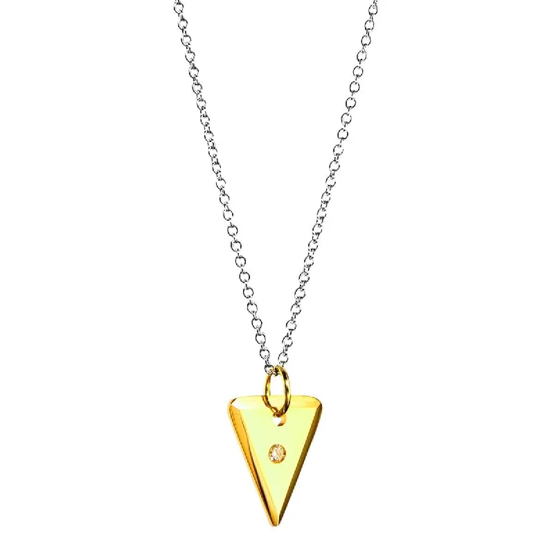 Gold Necklace - 18-Karat Yellow Gold Aire Mini Tri-Tag Necklace