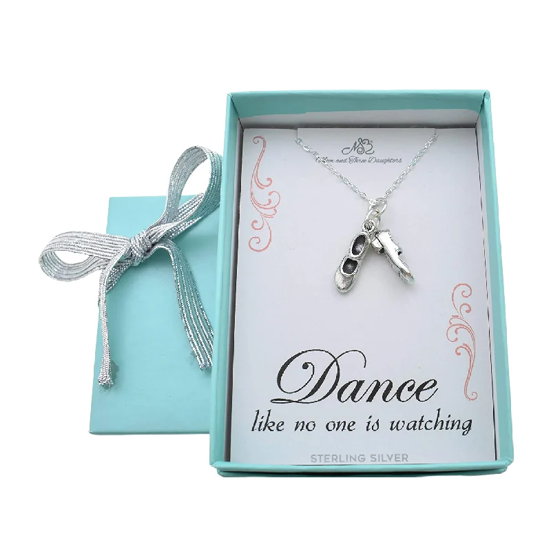 Tap Dance Shoes Necklace in Sterling Silver