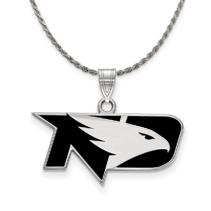 Sterling Silver North Dakota Large Enamel Pendant Necklace