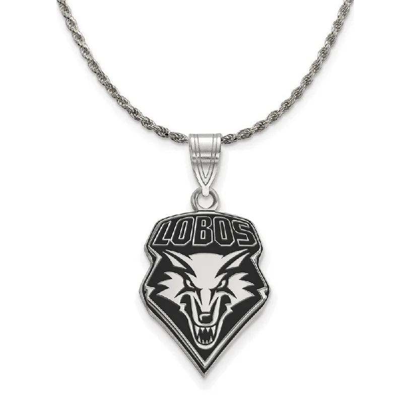 inscribed legacy chain necklace-Sterling Silver U. of New Mexico Large Enamel Pendant Necklace