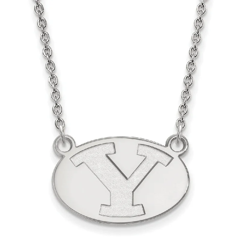 Sterling Silver Brigham Young U Small Initial Y Pendant Necklace