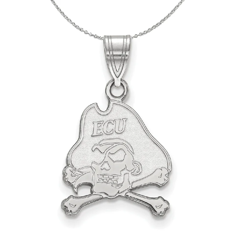 Sterling Silver East Carolina U Medium Necklace