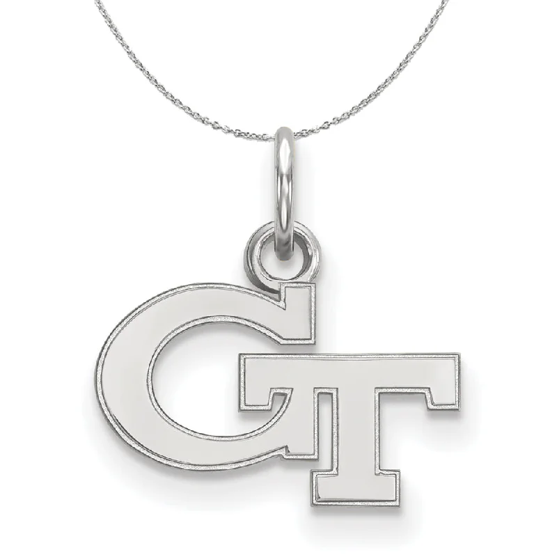 Sterling Silver Georgia Technology XS (Tiny) 'GT' Necklace