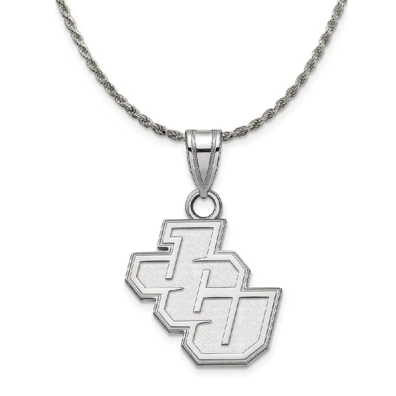 Sterling Silver John Carroll U Large Pendant Necklace