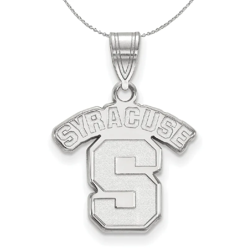 Sterling Silver Syracuse U. Medium 'S' Pendant Necklace