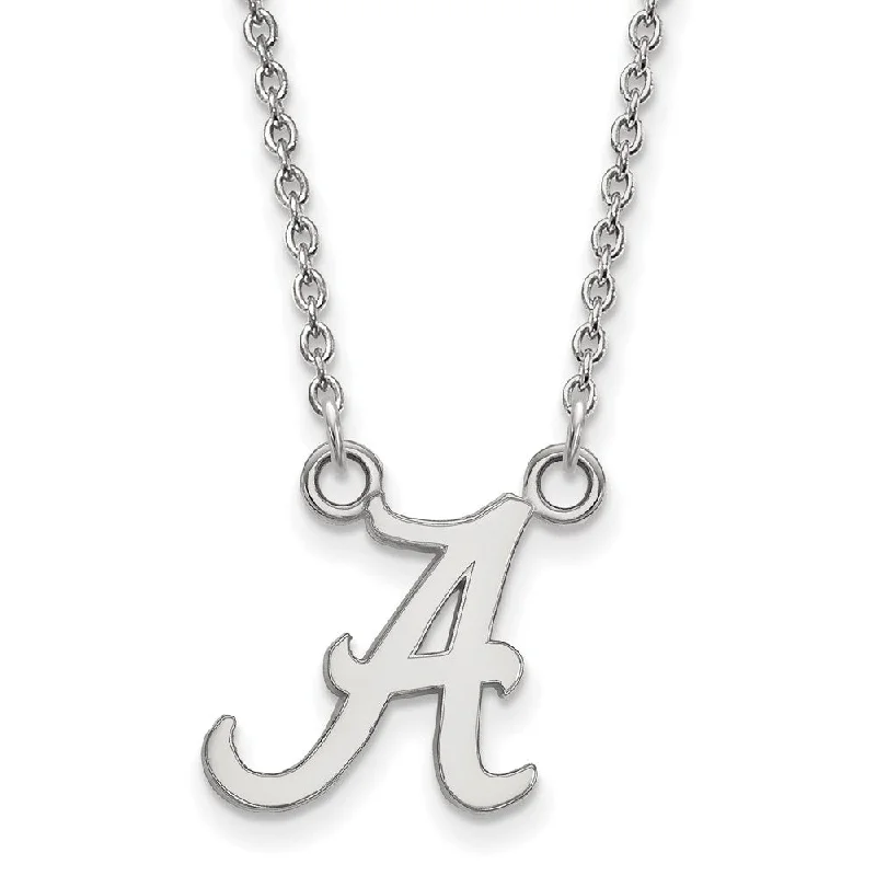 Sterling Silver U of Alabama Small Initial A Pendant Necklace