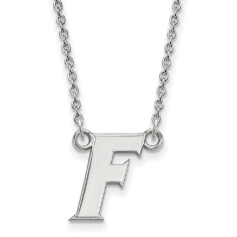 Sterling Silver U of Florida Small Initial F Pendant Necklace