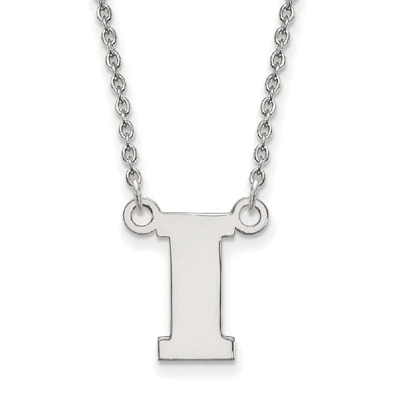 Sterling Silver U of Iowa Small Initial I Pendant Necklace