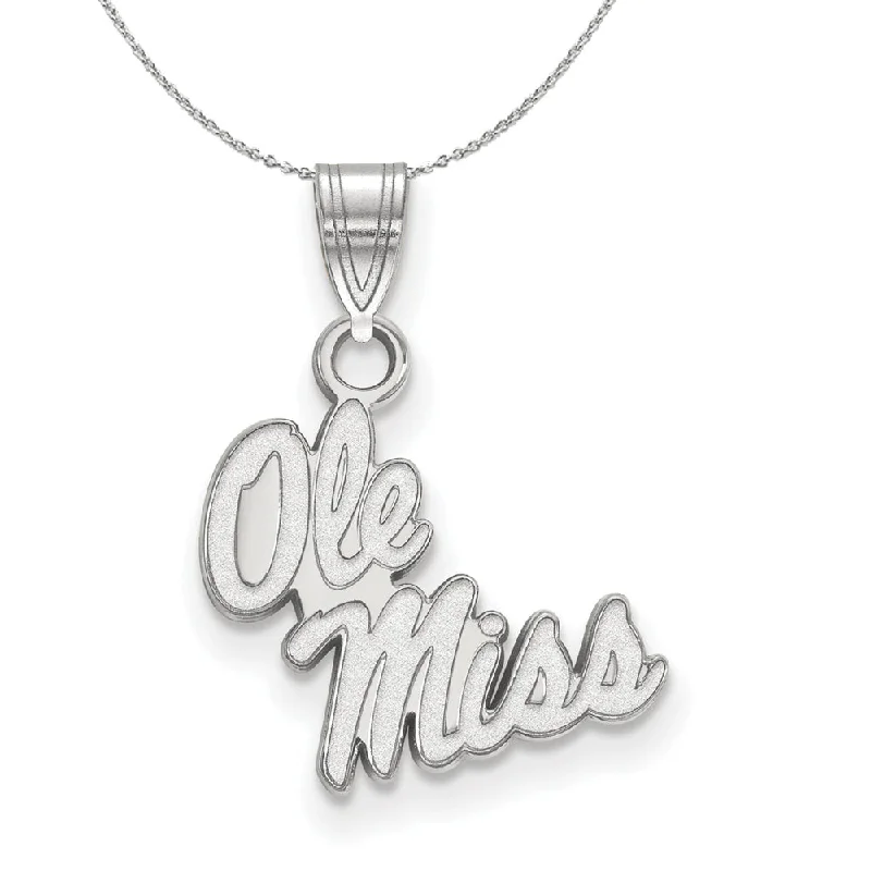 Sterling Silver U. of Mississippi Small Ole Miss Script Necklace