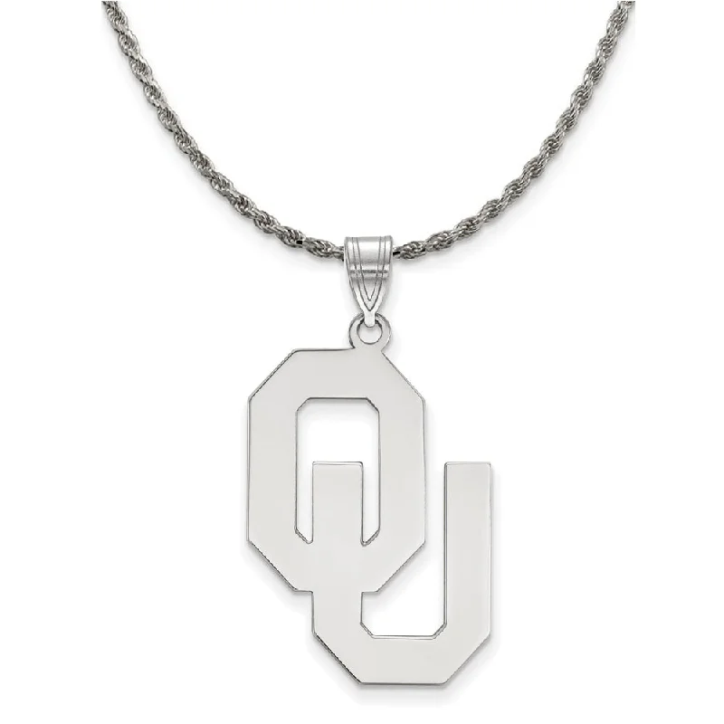 Sterling Silver U. of Oklahoma XL Pendant Necklace