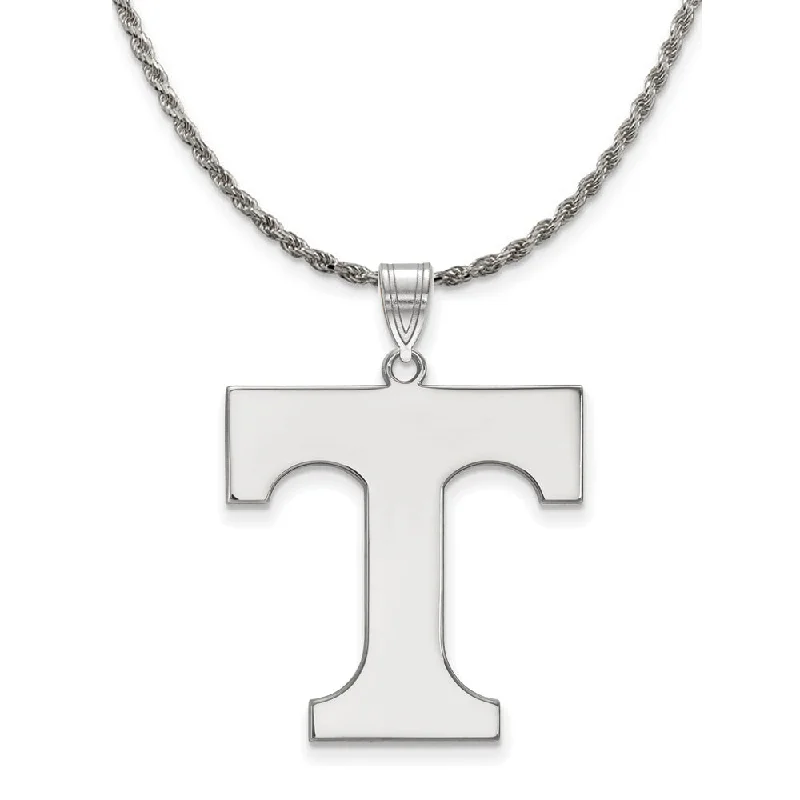 adjustable twig ridge necklace-Sterling Silver U. of Tennessee XL Initial T Necklace