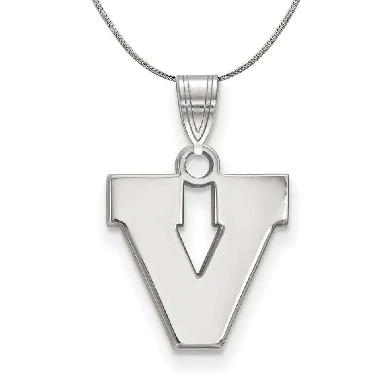 bold emerald peak ridge necklace-Sterling Silver U of Virginia Small Initial V Necklace