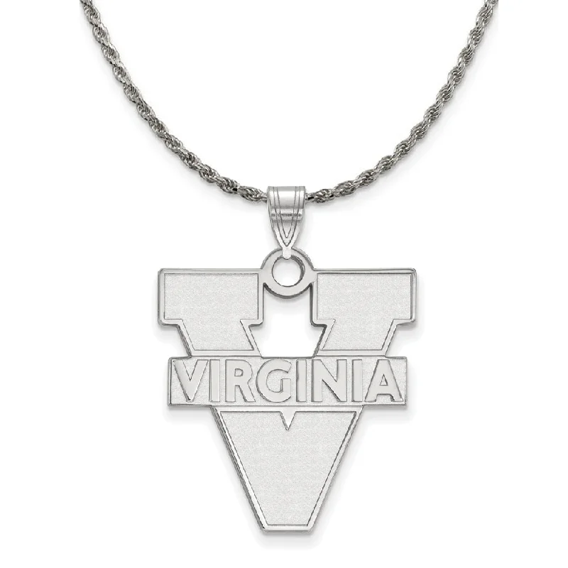 Sterling Silver U. of Virginia XL 'V' Logo Necklace