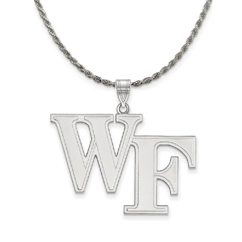 Sterling Silver Wake Forest U. XL Pendant Necklace