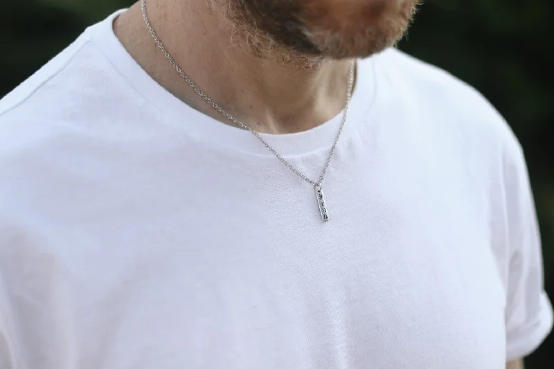 Run necklace for men, #run engraved, waterproof chain