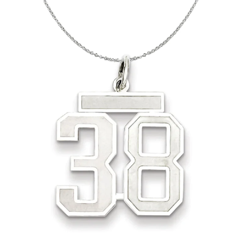 Sterling Silver, Jersey Collection, Medium Number 38 Necklace