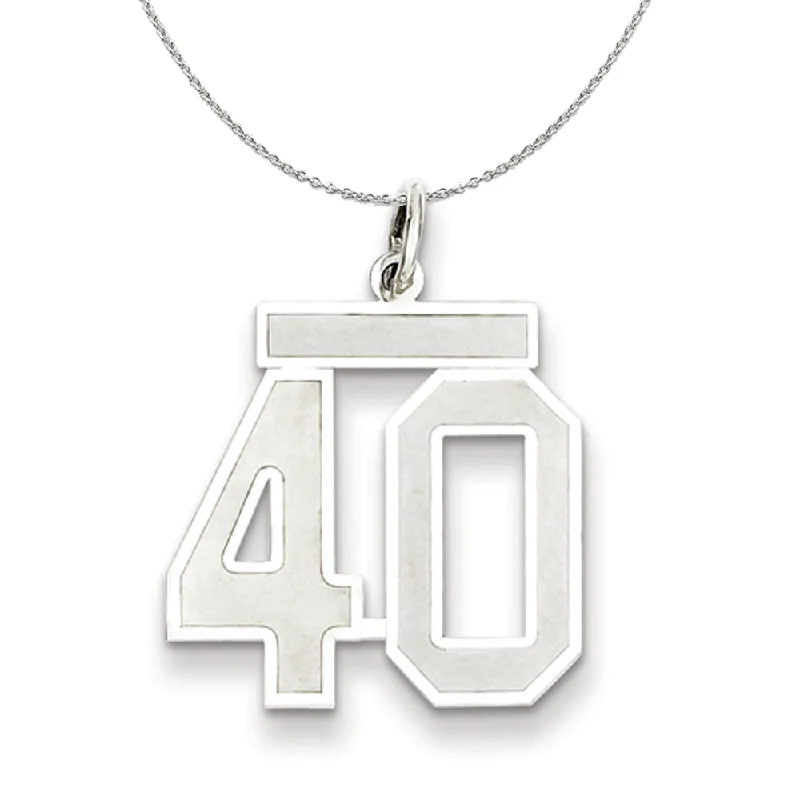 Sterling Silver, Jersey Collection, Medium Number 40 Necklace