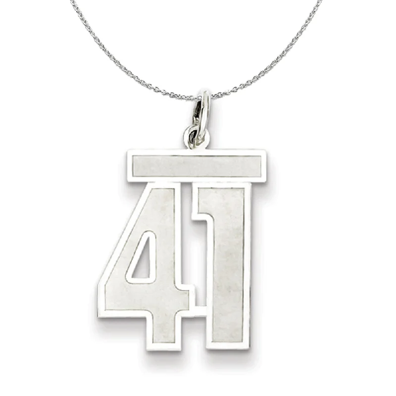 minimalist apex peak necklace-Sterling Silver, Jersey Collection, Medium Number 41 Necklace