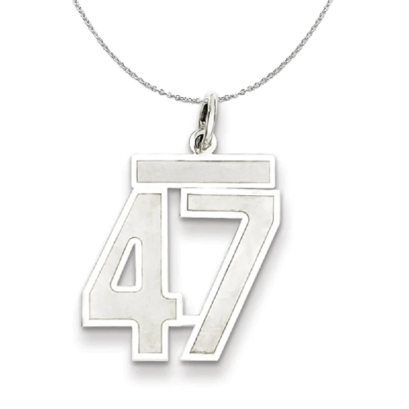 minimalist arc peak necklace-Sterling Silver, Jersey Collection, Medium Number 47 Necklace