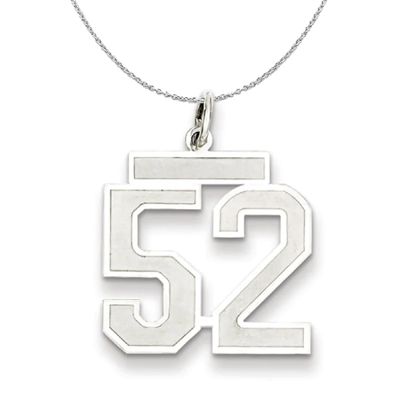 Sterling Silver, Jersey Collection, Medium Number 52 Necklace