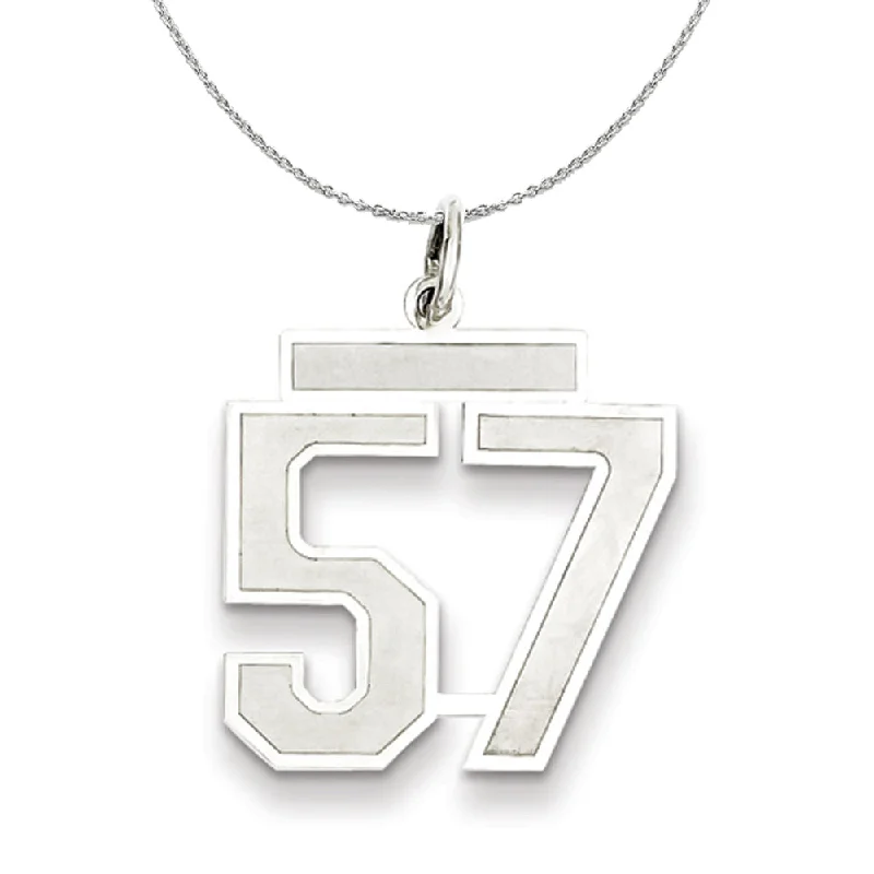 Sterling Silver, Jersey Collection, Medium Number 57 Necklace