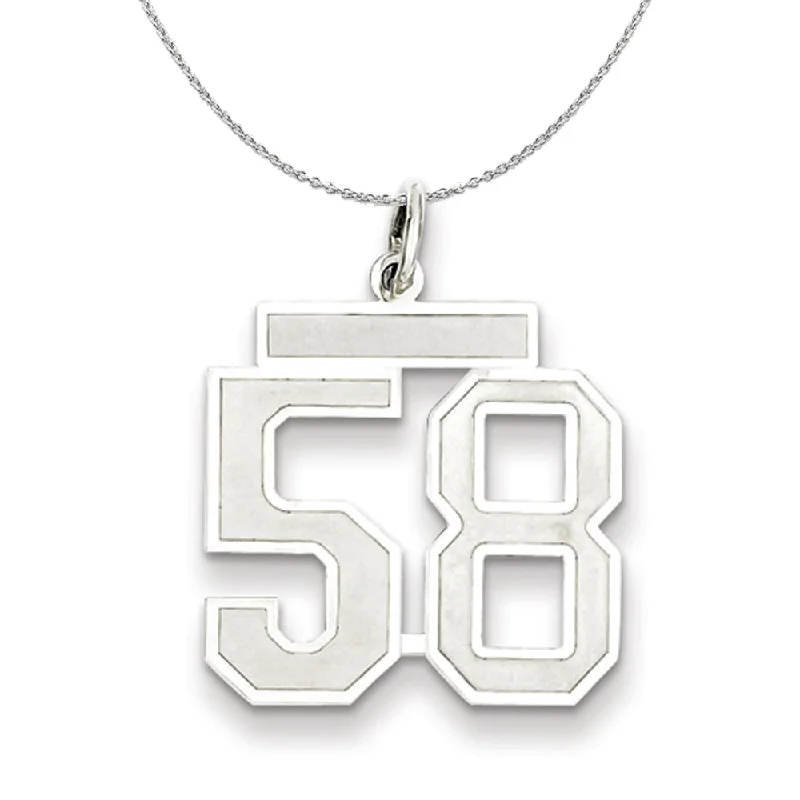 Sterling Silver, Jersey Collection, Medium Number 58 Necklace