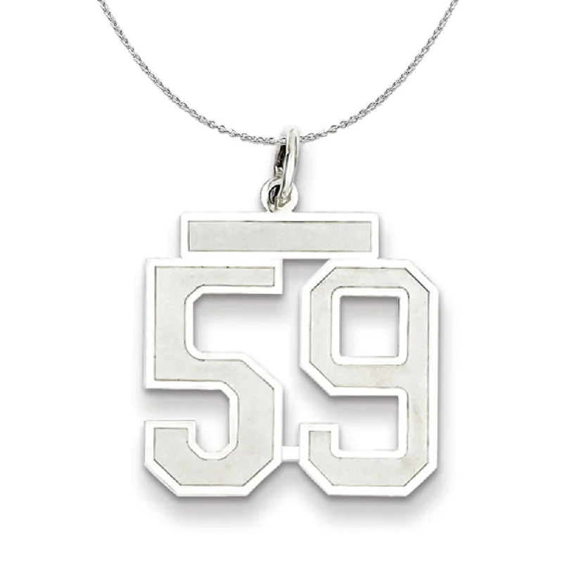 Sterling Silver, Jersey Collection, Medium Number 59 Necklace