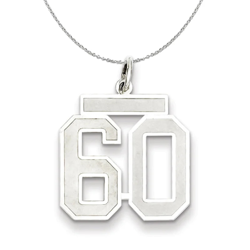 Sterling Silver, Jersey Collection, Medium Number 60 Necklace