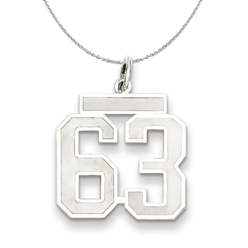 Sterling Silver, Jersey Collection, Medium Number 63 Necklace