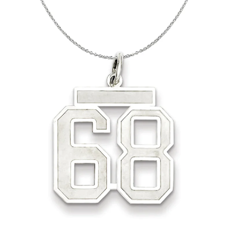 Sterling Silver, Jersey Collection, Medium Number 68 Necklace