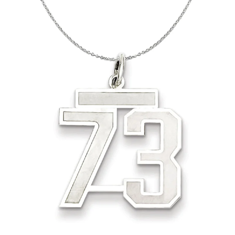 Sterling Silver, Jersey Collection, Medium Number 73 Necklace