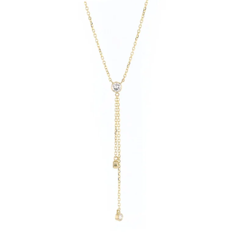 dainty twig chain necklace-0.39 ctw Diamond Lariat Necklace